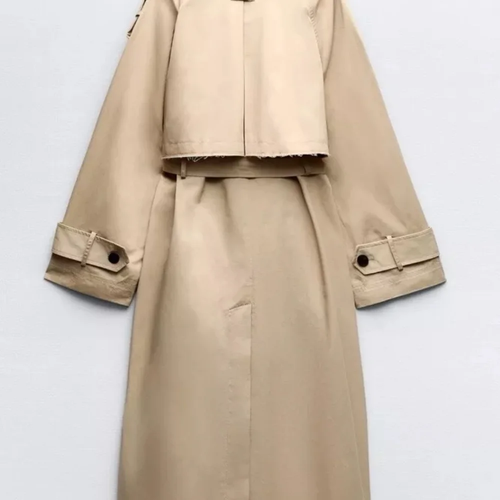 Zara Light Beige Belted Trench Coat - Picture 3 of 12